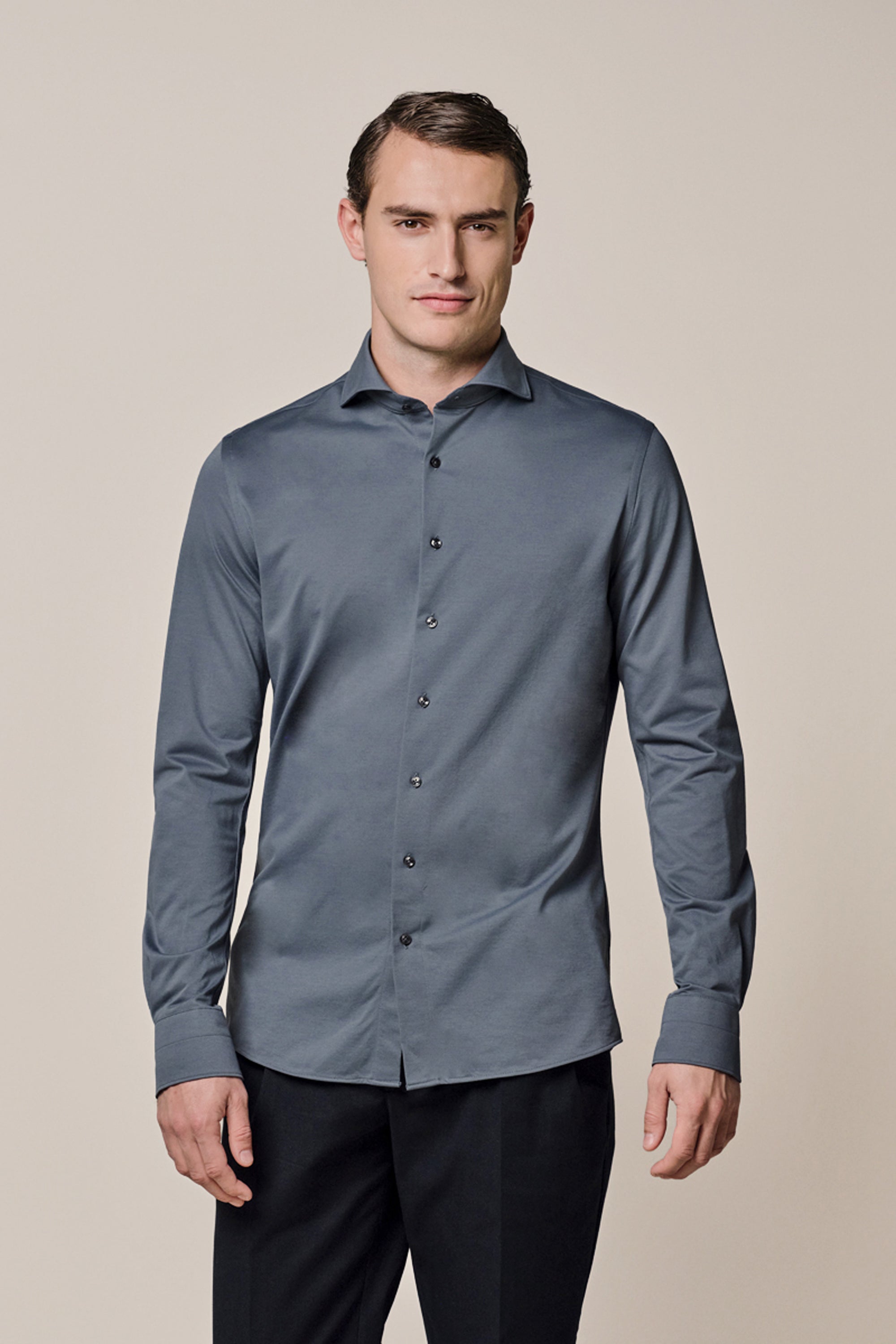 Blue Japanese knitted shirt – Profuomo